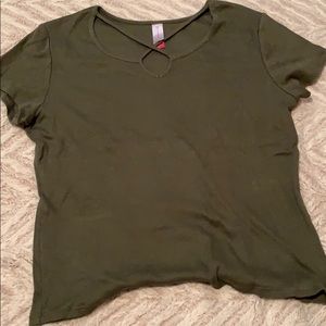 Army Green Ribbed T-shirt
